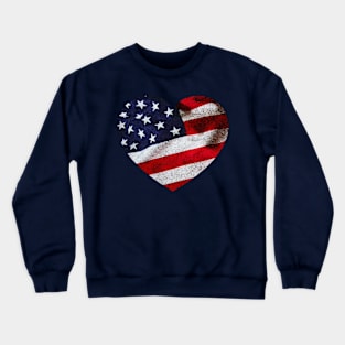 I <3 America USA flag heart design Crewneck Sweatshirt